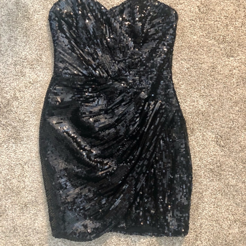 Lipsy sequin black dress